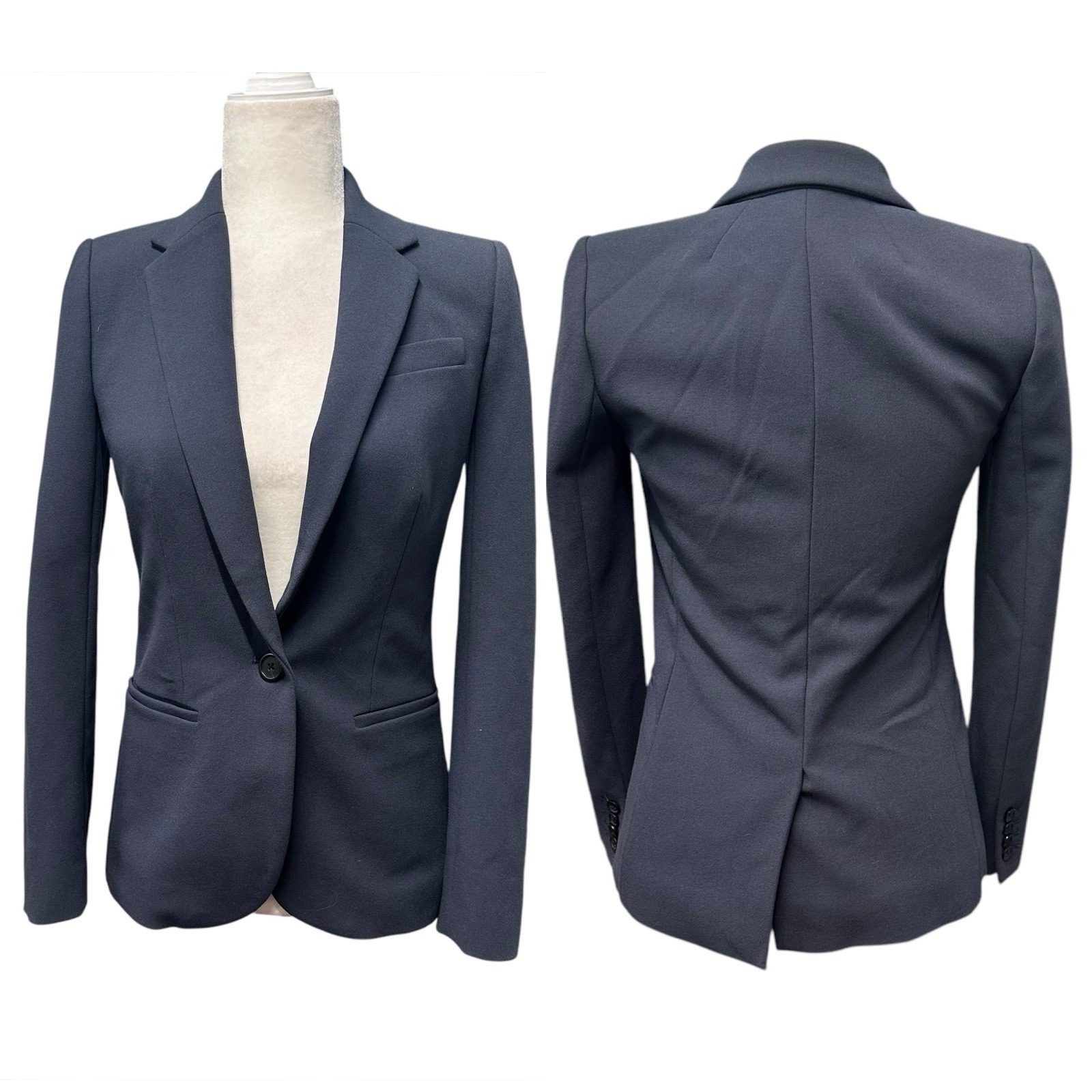J. Crew Womens Sz 00 Single Breasted Blazer Gray Corporate Classic Career Office